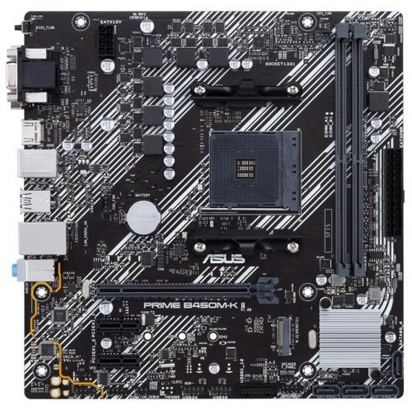 Мат.плата AM4 (B450) Asus PRIME B450M-K II, B450, 2xDDR4, Int.Video(CPU), 4xSATA3, 1xM.2, 1xPCI-E 16x 3.0, 2xPCI-E 1x 2.0, ALC887, RTL8111H, 6xUSB3.2/6xUSB2.0, VGA/DVI-D/HDMI, MicroATX - 2