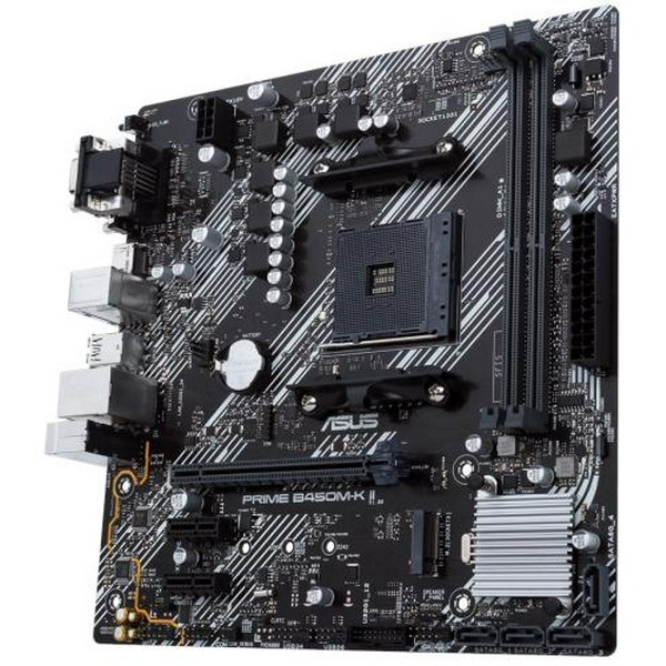 Мат.плата AM4 (B450) Asus PRIME B450M-K II, B450, 2xDDR4, Int.Video(CPU), 4xSATA3, 1xM.2, 1xPCI-E 16x 3.0, 2xPCI-E 1x 2.0, ALC887, RTL8111H, 6xUSB3.2/6xUSB2.0, VGA/DVI-D/HDMI, MicroATX - 4