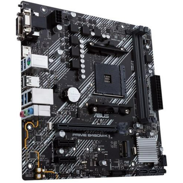 Мат.плата AM4 (B450) Asus PRIME B450M-K II, B450, 2xDDR4, Int.Video(CPU), 4xSATA3, 1xM.2, 1xPCI-E 16x 3.0, 2xPCI-E 1x 2.0, ALC887, RTL8111H, 6xUSB3.2/6xUSB2.0, VGA/DVI-D/HDMI, MicroATX - 6