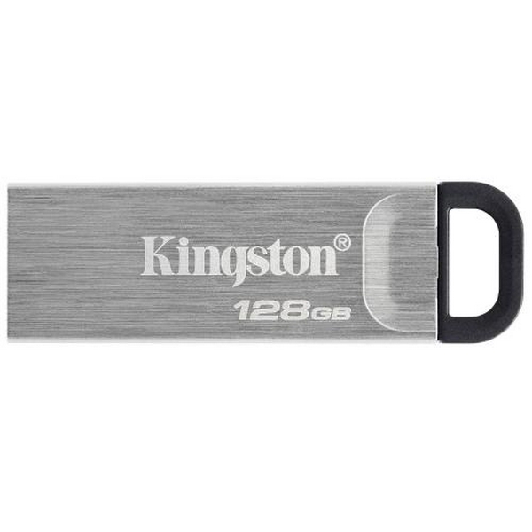 Флеш накопичувач USB 128Gb Kingston DataTraveler Kyson, Silver, USB 3.2 Gen 1, до 200/60 МБ/с (DTKN/128GB)