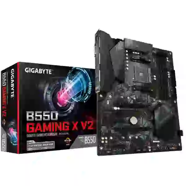Мат.плата AM4 (B550) Gigabyte B550 GAMING X V2, B550, 4xDDR4, CrossFireX, Int.Video(CPU), 4xSATA3, 2xM.2, 1xPCI-E 16x 4.0, 1xPCI-E 16x 3.0, 3xPCI-E 1x 3.0, ALC887, GLan, 6xUSB3.2/6xUSB2.0, DVI-D/HDMI, ATX