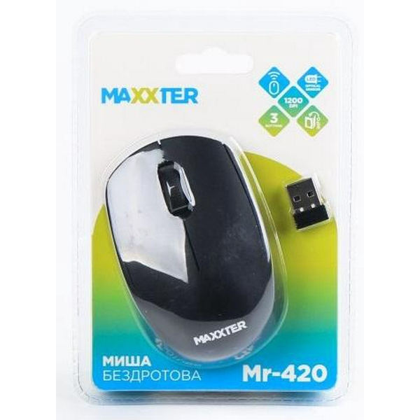 Миша Maxxter Mr-420 бездротова, USB, Black (Mr-420) - 6