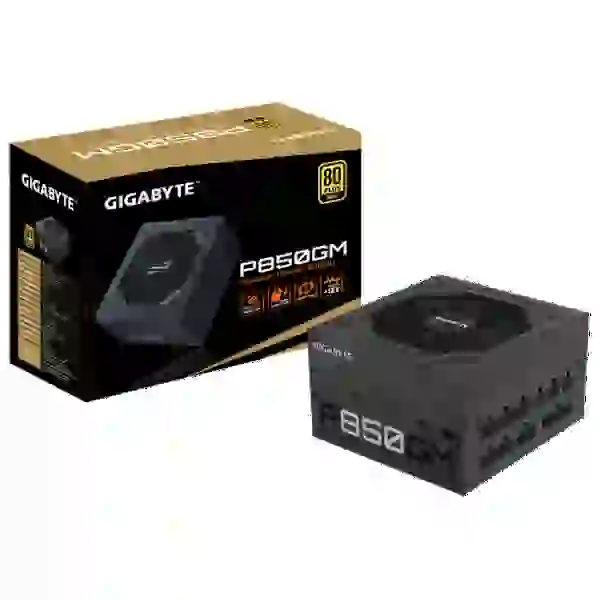 Блок живлення 850 Вт, Gigabyte P850GM, Black, модульний, 120 мм (HYB), Active PFC, 80 Plus Gold, MB: 20+4 pin, CPU: 4+4 pin, VGA: 4 x 6+2 pin, 3xMolex / 1xFDD / 8xSATA, захист: OVP/OPP/SCP/UVP/OCP/OTP (GP-P850GM) - 7