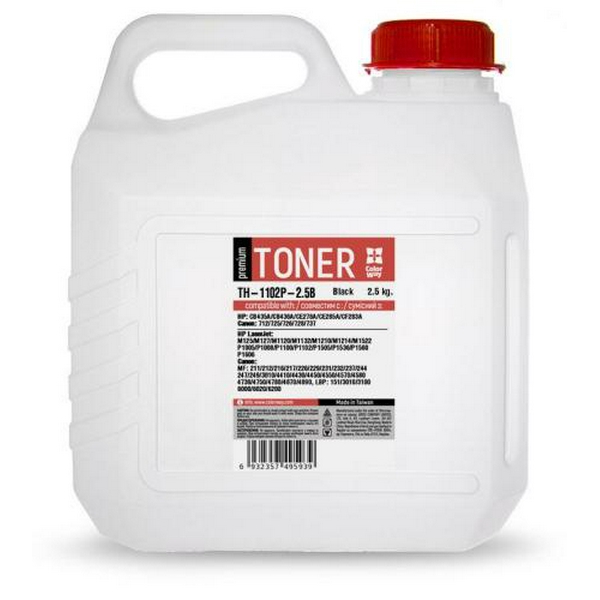 Тонер HP LJ P1102/P1606, Canon LBP-6020/6030/MF3010/MF4410, 2.5 кг, ColorWay Premium (TH-1102P-2.5B)
