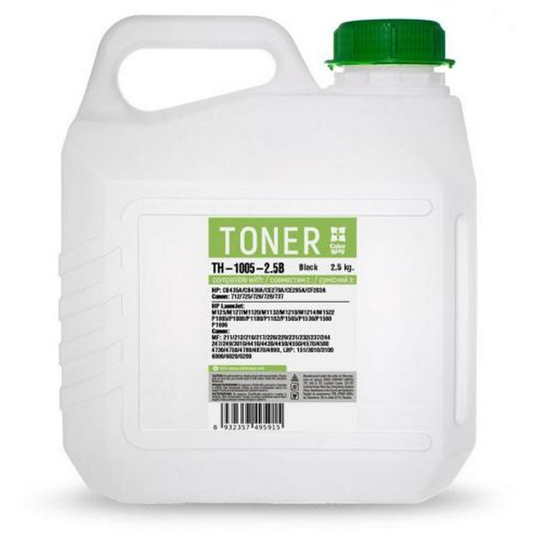 Тонер HP LJ P1005/1505/M1120/M1522, Canon LBP-3010/3100/3250, 2.5 кг, ColorWay (TH-1005-2.5B)