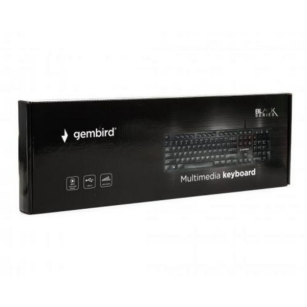 Клавіатура Gembird KB-MCH-03-UA Black, тонка, мультимедійна, USB (KB-MCH-03-UA) - 3