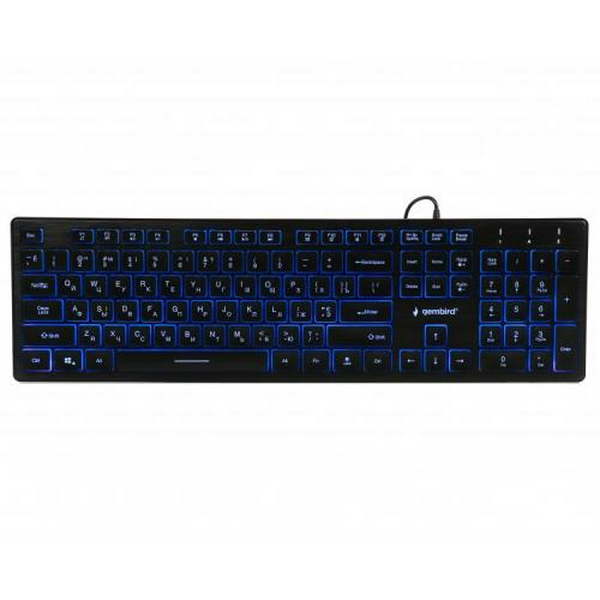 Клавіатура Gembird KB-UML3-01-UA, 3-х кольорове підсвічування клавіш, USB, Black (KB-UML3-01-UA) - 2