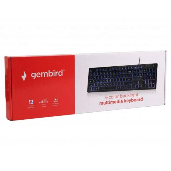 Клавіатура Gembird KB-UML3-01-UA, 3-х кольорове підсвічування клавіш, USB, Black (KB-UML3-01-UA) - 5