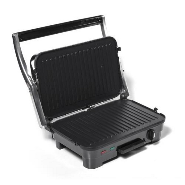 Електрогриль Holmer HCG-18P Silver, 1800W, закритий (двосторонній), знімні пластини плоска, ребриста, піддон для жиру, управління механічне - 2