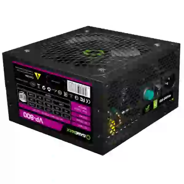 Блок живлення 800 Вт, GameMax VP-800, Black, 80+ Bronze, Active PFC, 12 см, 3xMolex / 6xSATA / 2x2+6-pin / 1x4+4-pin / 1x20+4-pin, захист OVP / UVP / OCP / OLP / OPP / SCP
