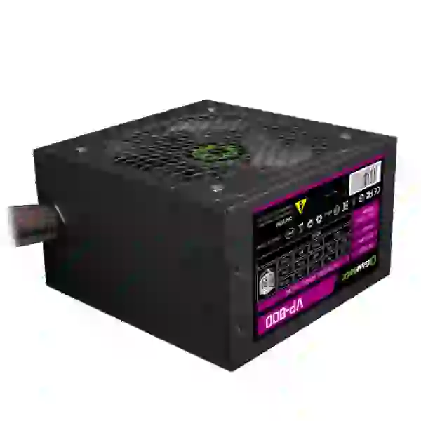 Блок живлення 800 Вт, GameMax VP-800, Black, 80+ Bronze, Active PFC, 12 см, 3xMolex / 6xSATA / 2x2+6-pin / 1x4+4-pin / 1x20+4-pin, захист OVP / UVP / OCP / OLP / OPP / SCP - 5