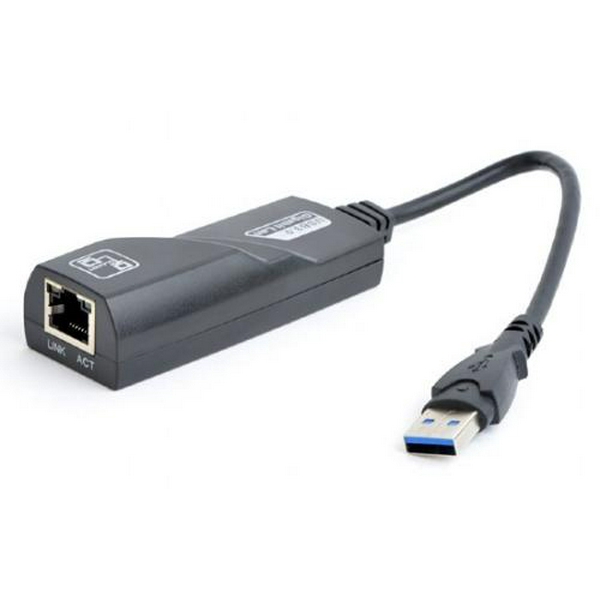 Мережевий адаптер USB 3.0 - Ethernet, 10/1000 Мбіт/с, Black, Gembird (NIC-U3-02)