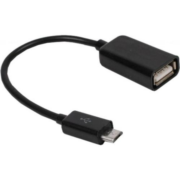 Кабель USB 2.0 AF - microUSB (5P), 15 см, Black, Maxxter (U-AFM-OTG)