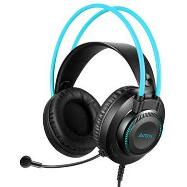 Навушники A4Tech Fstyler FH200i, Black/Blue, мікрофон, Mini jack (3.5 мм), накладні, кабель 1.5 м