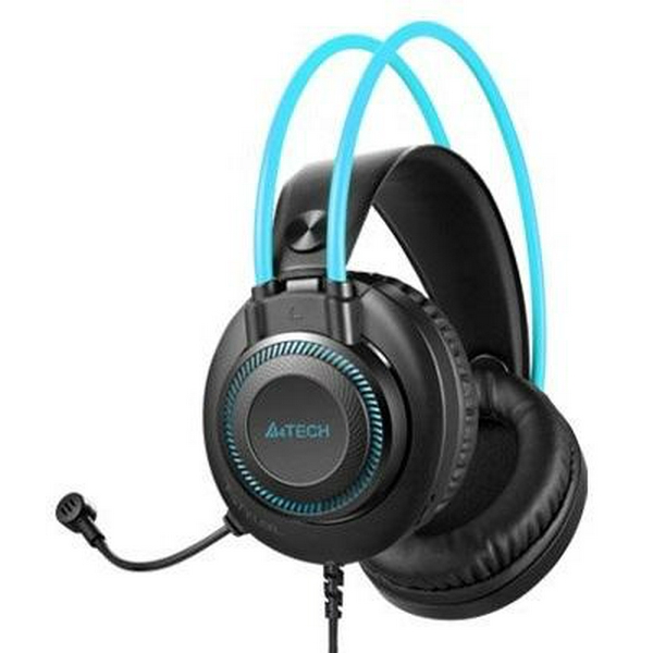 Навушники A4Tech Fstyler FH200i, Black/Blue, мікрофон, Mini jack (3.5 мм), накладні, кабель 1.5 м - 2