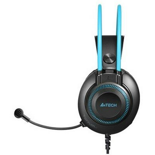 Навушники A4Tech Fstyler FH200i, Black/Blue, мікрофон, Mini jack (3.5 мм), накладні, кабель 1.5 м - 4