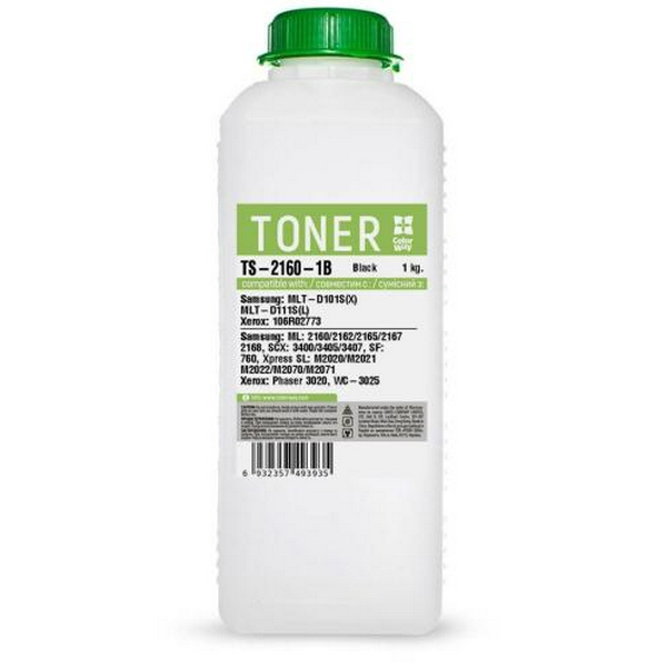 Тонер Samsung ML-2160/2165, SCX-3400/3405, SL-M2020/M2070, Black, 1 кг, ColorWay (TS-2160-1B)