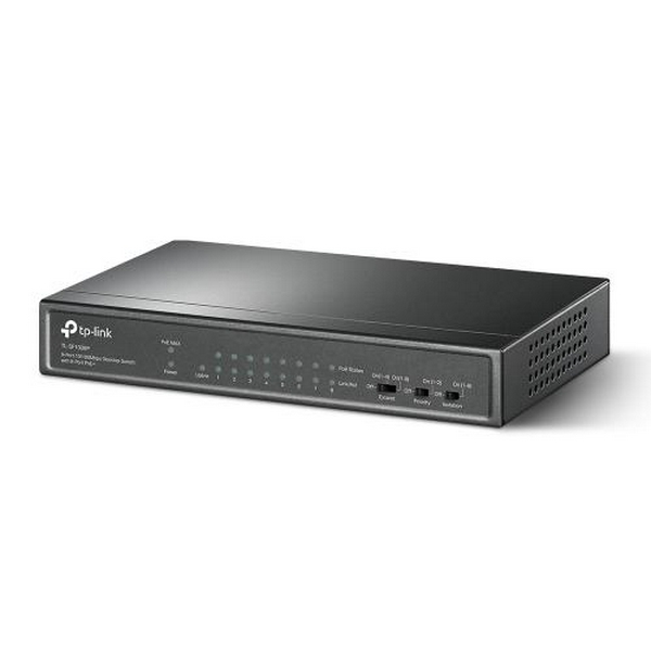 Комутатор TP-LINK TL-SF1009P, Black, 9-портовий, 10/100 Мбит/с, 8xPoE +, IEEE 802.3af/at - 2