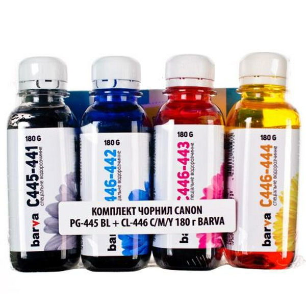 Комплект чорнил Barva Canon PG-445 / PG-46 + CL-446 / CL-56, C/M/Y/K, 4 x 180 г чорнил (CPG445-180-MP) - 2