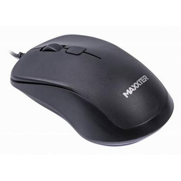 Миша Maxxter Mc-3B01, Black, USB, оптична, 1000 dpi, 4 кнопки, 1.8 м