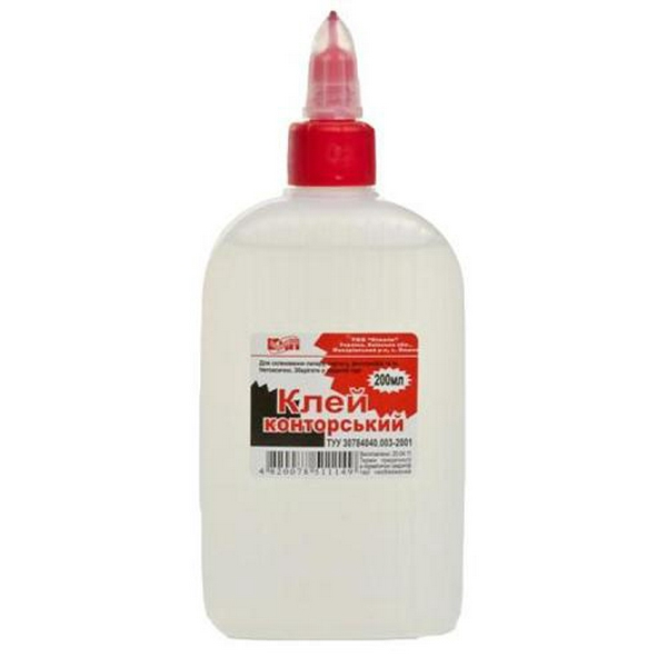 Клей конторський, полімерний, 200 мл, з супер ковпачком, КіП (GLUEKIPKONT200ML)