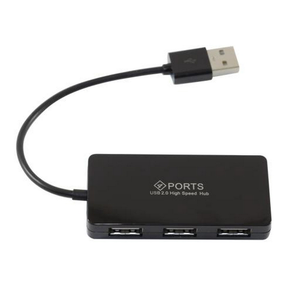 Хаб USB Atcom TD4005, Black, USB 2.0 - 4xUSB 2.0, кабель 12 см (10725)