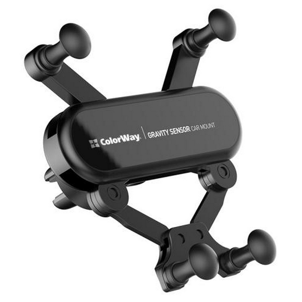 Автотримач для телефону ColorWay Gravity Sensor Holder, Black (CW-CHG11-BK)