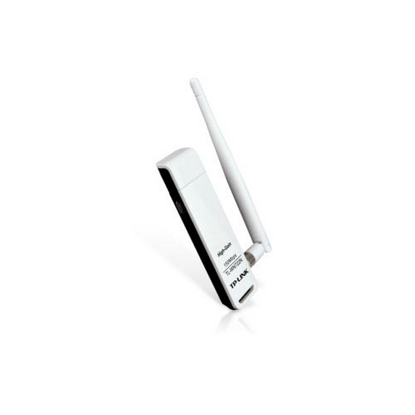 Мережевий адаптер USB TP-LINK TL-WN722N, White, до 150 Мбит/с, 802.11n, WPS, USB 2.0, знімна антена