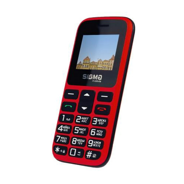 Мобільний телефон Sigma mobile Comfort 50 HIT2020, Red, "бабусефон", 2 Mini-SIM + Micro-SIM, дисплей 1.77" кольоровий (128x160), моноблок, SC6531E, підтримка MicroSD (до 32 ГБ), FM-радіо, ліхтарик, BT, Cam 0.3Mp, 1450 mAh - 2