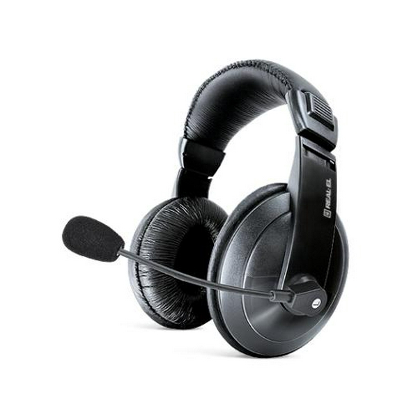 Навушники REAL-EL GD-750MV, Black навушники з мікрофоном (шкіряні) Джек 3,5мм (GD-750MV)