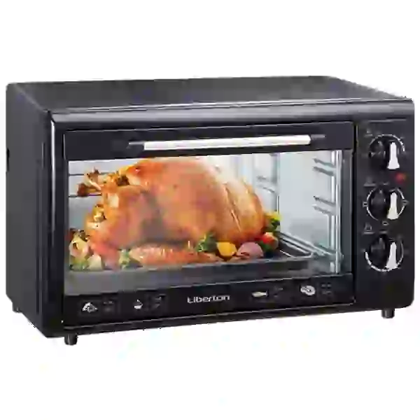 Електродуховка Liberton LEO-350 Black, 1800W, 35 л, металевий корпус, індикатор роботи, таймер, 3 режими нагрівання, термостат 250 град, комплектація решітка, деко, тримач для деко - 2