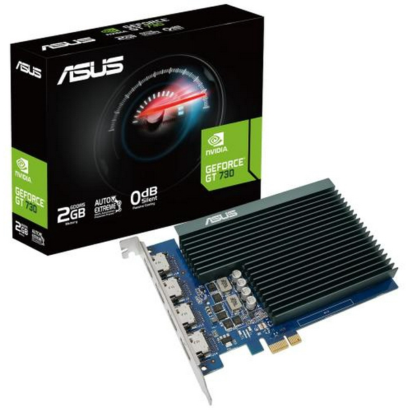 Відеокарта GeForce GT730, Asus, 2Gb GDDR5, 64-bit, 4xHDMI, 927/5010 MHz, Silent (GT730-4H-SL-2GD5)