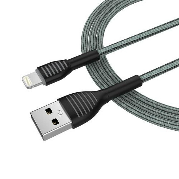 Кабель USB AM - Lightning, 1 м, Grey, ColorWay, 3A (CW-CBUL041-GR) - 2