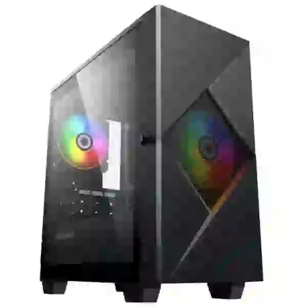 Корпус GameMax Cyclops BG Black, без БЖ, Mini Tower, Micro ATX / Mini ITX, 1xUSB 3.1, 2xUSB 2.0, 3x120 мм LED, 350х188х380 мм
