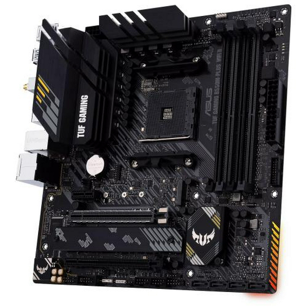 Мат.плата AM4 (B550) Asus TUF GAMING B550M-PLUS WIFI II, B550, 4xDDR4, CrossFire, Int.Video(CPU), 4xSATA3, 2xM.2, 1xPCI-E 16x 4.0, 1xPCI-E 16x 3.0, 1xPCI-E 1x 3.0, ALC S1200A, RTL8125B, WiFi 6, Bluetooth 5.2, 8xUSB3.2/6xUSB2.0, HDMI/DP, MicroATX - 5
