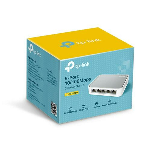 Комутатор TP-LINK TL-SF1005D, 5x10/100 Mb/s, пластиковий корпус, некерований - 3