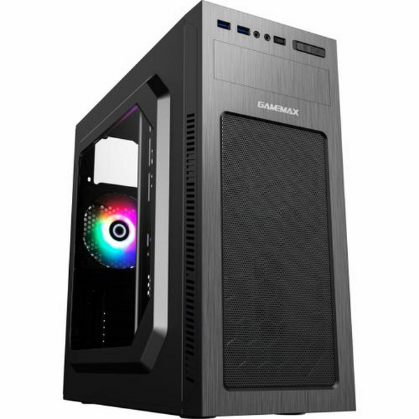 Корпус GameMax MT525-2U3TYC Black, без БЖ, Mid Tower, ATX / Micro ATX / Mini ITX, 2хUSB 3.0, Type-C, 1x120mm FAN, 417x200x425 мм (MT525-2U3TYC-NP)