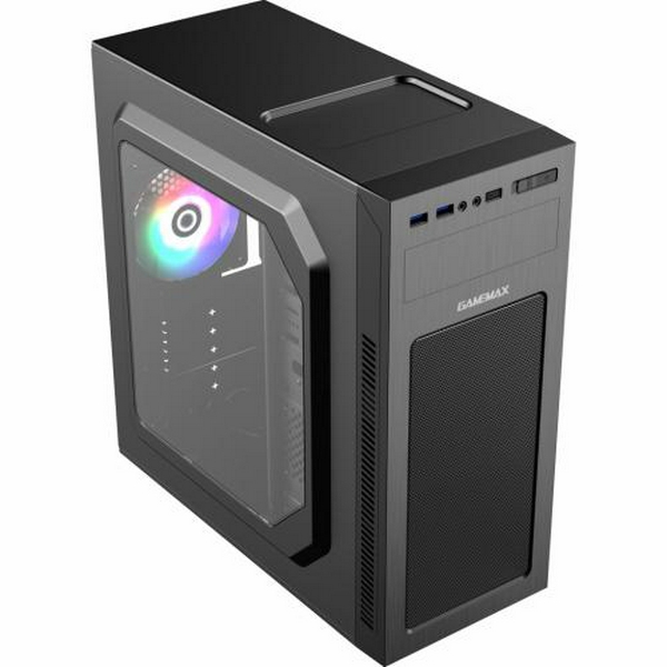 Корпус GameMax MT525-2U3TYC Black, без БЖ, Mid Tower, ATX / Micro ATX / Mini ITX, 2хUSB 3.0, Type-C, 1x120mm FAN, 417x200x425 мм (MT525-2U3TYC-NP) - 2