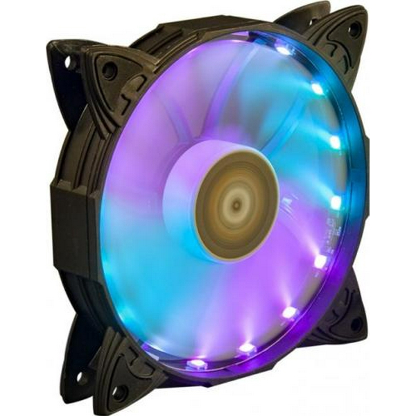 Вентилятор 120 мм, Frime Iris LED Fan 16LED RGB HUB, 1200 ±10% об/хв, живлення 6pin, гідродинамічний підшипник, 120х120х25 мм (FLF-HB120RGBHUB16)