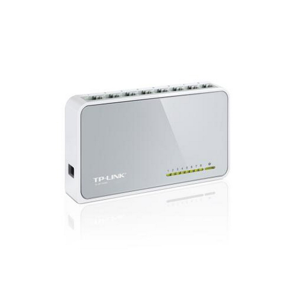 Комутатор TP-LINK TL-SF1008D, White/Gray, 8-портовий, 10/100 Мбіт/с, некерований, пластиковий корпус