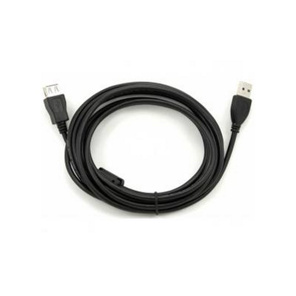 Кабель USB 2.0 AM - USB AF, 1.5 м, Black, Atcom, феритовий фільтр (17206)