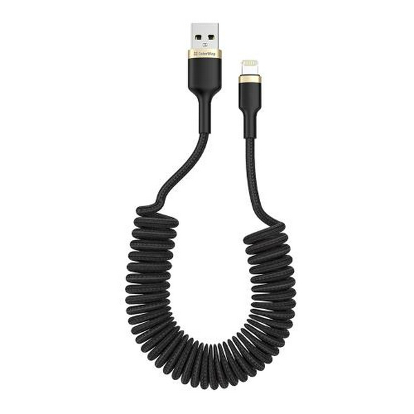 Кабель USB AM - Lightning, 1 м, Black, ColorWay, 2.4A (CW-CBUL051-BK)