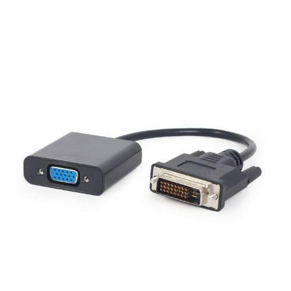 Перехідник DVI-D (M) - VGA (F), Cablexpert, Black, 15 см (A-DVID-VGAF-01)