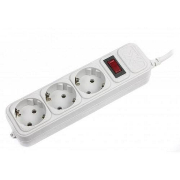 Фільтр мережевий Maxxter, 3 розетки, 1.8 м, Grey, 10А, до 2.2 кВт, вимикач, заземлення, 3x0.5 мм² (SPM3-G-6G)