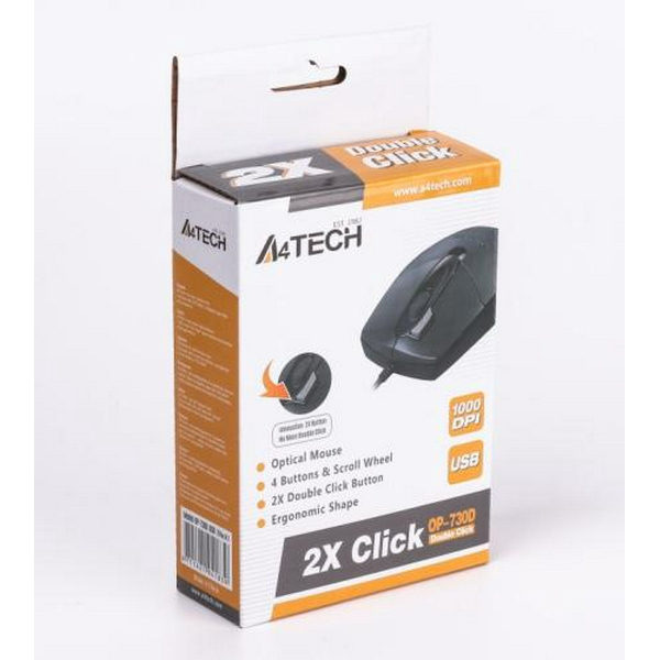 Миша A4Tech OP-730D USB Black, оптична - 6