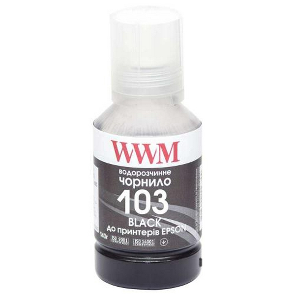 Чорнило WWM Epson 103, Black, L3100/L3150/L3160/L3200/L3250/L3260/L3550/L5190, 140 мл, водорозчинне (E103B)