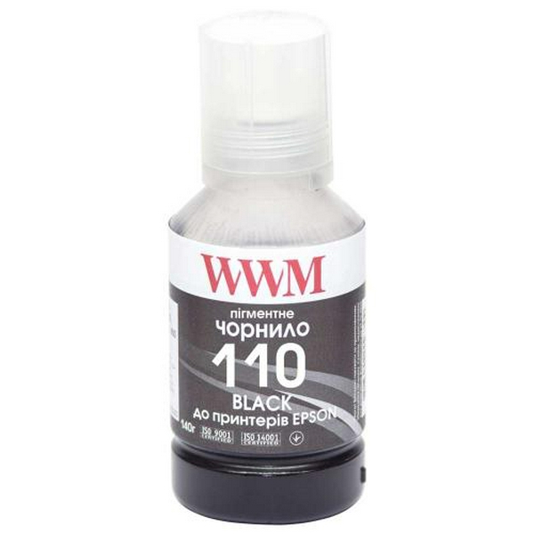 Чорнило WWM Epson 110, Black, M1100/M1120/M1140/M1170/M1180/M2140/M2170/M3140/M3170/M3180, 140 мл, пігментне (E110BP)