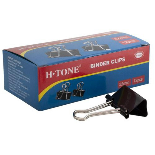 Біндери H-Tone Black, 32 мм, 12 шт, скріплюють до 140 аркушів (80 г/м²) (JJ40316-32)