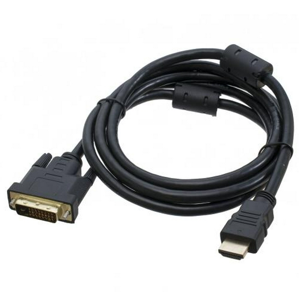 Кабель HDMI (M) - DVI-D (M, 24-pin), 1.8 м, Black, Patron, феритові фільтри (PN-DVI-HDMI-18F)
