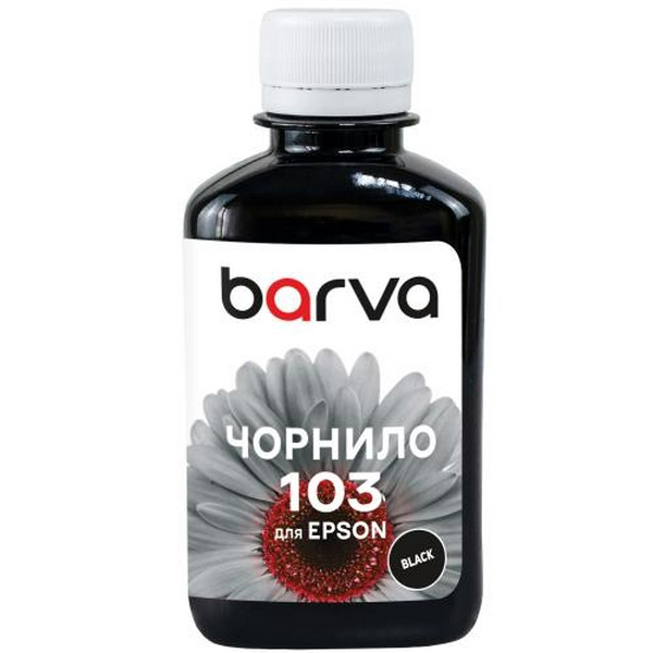 Чорнило Barva Epson 103, Black, для L1110/L3100/L3200/L3150/L3250/L3550/L5190/L5590, 180 мл, водорозчинне (E103-695)